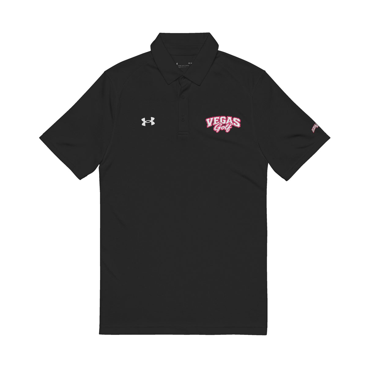 Vegas Golf Pink Embroidered  Under Armour Polo — Classic Performance Golf Shirt