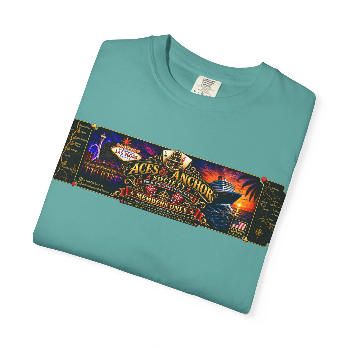 Aces & Anchor Society Logo Unisex Garment-Dyed T-shirt