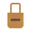 Vegas $ Bag  Bay Cotton Tote — Vintage Script Reusable Shopper with Gold Embroidery Quote