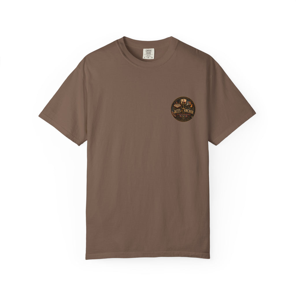 Aces & Anchor Black QR Code Unisex Garment-Dyed T-Shirt