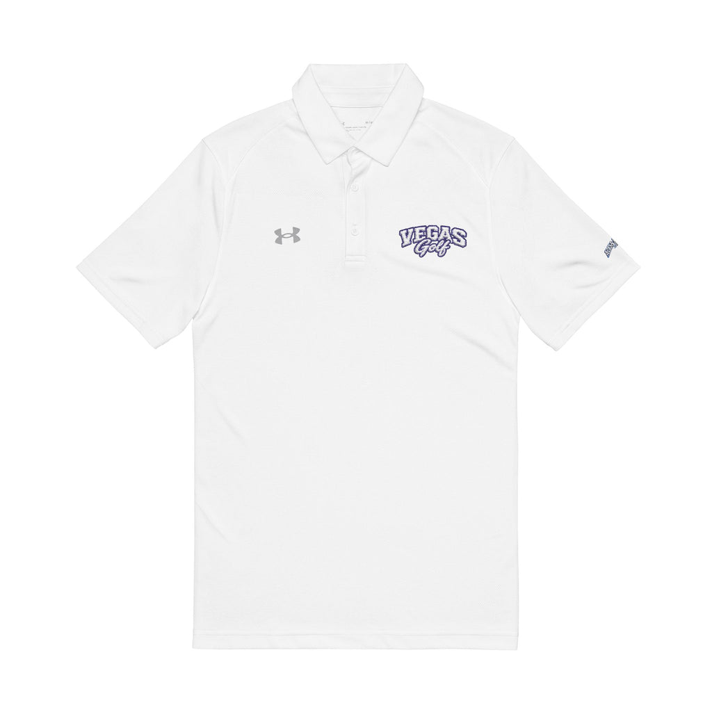 Vegas Golf Blue Embroidered  Under Armour Polo — Classic Performance Golf Shirt