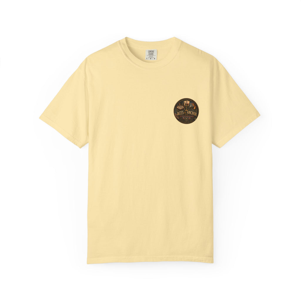 Aces & Anchor Black QR Code Unisex Garment-Dyed T-Shirt