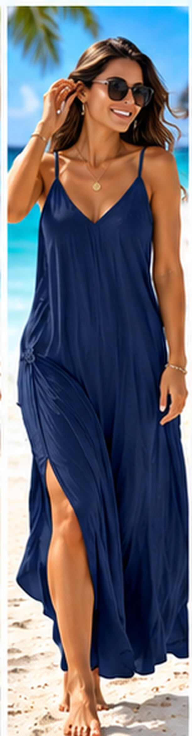 Navy Aces & Anchor Beach Day Maxi Sundress